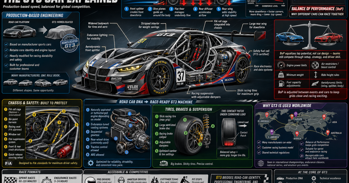 Gt 3 Racing GT Racing The GT3 Car Explained Infographic | LivePhysics™