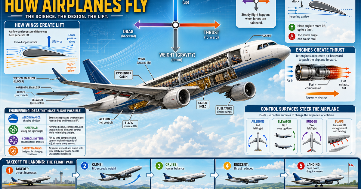 How Airplanes Fly Infographic | LivePhysics™