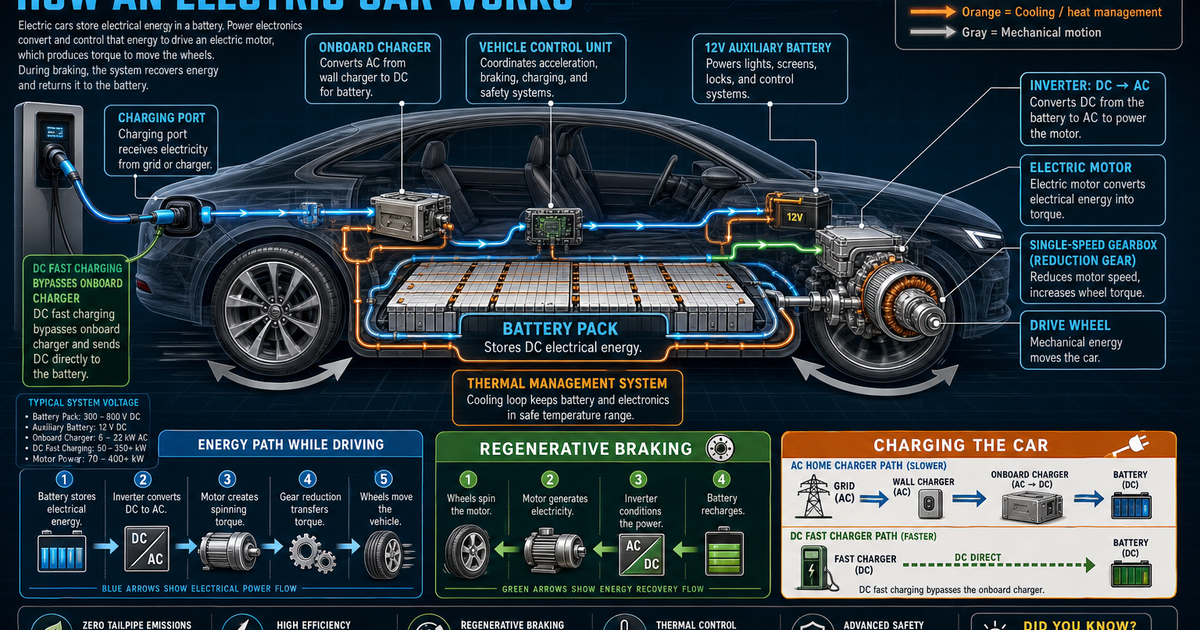 How an Electric Car Works Infographic | LivePhysics™
