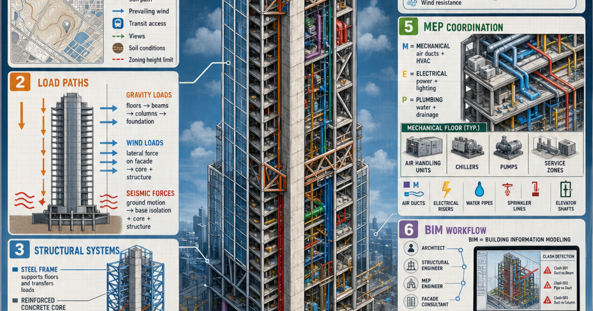 How Architects Design Skyscrapers Infographic | LivePhysics™