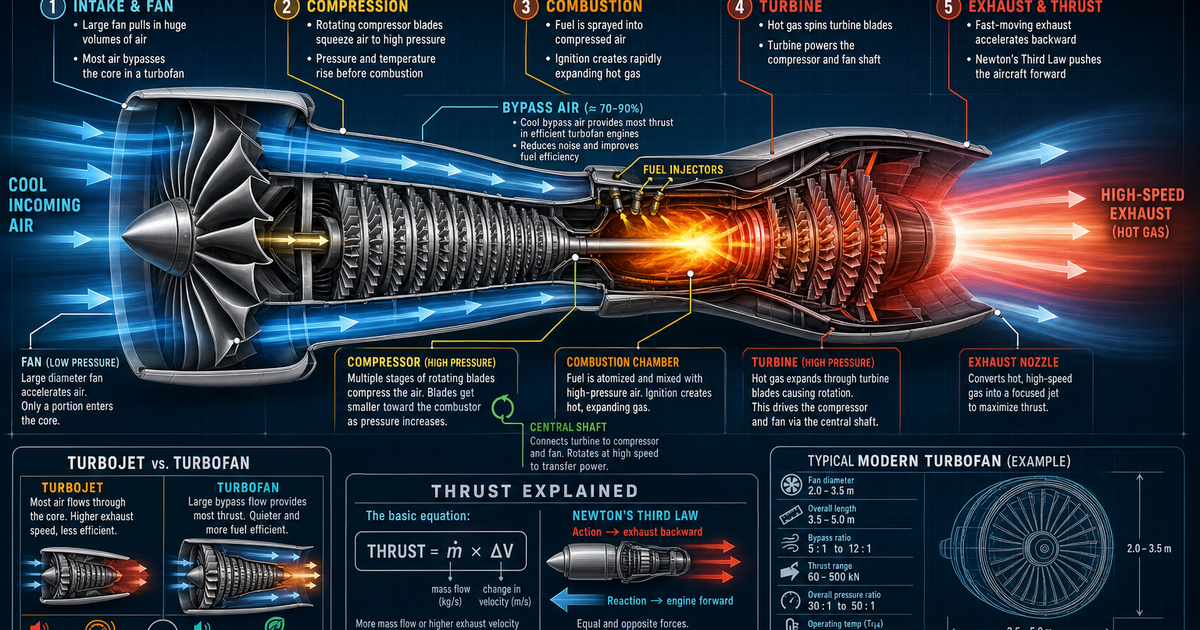 How Jet Engines Work Infographic | LivePhysics™
