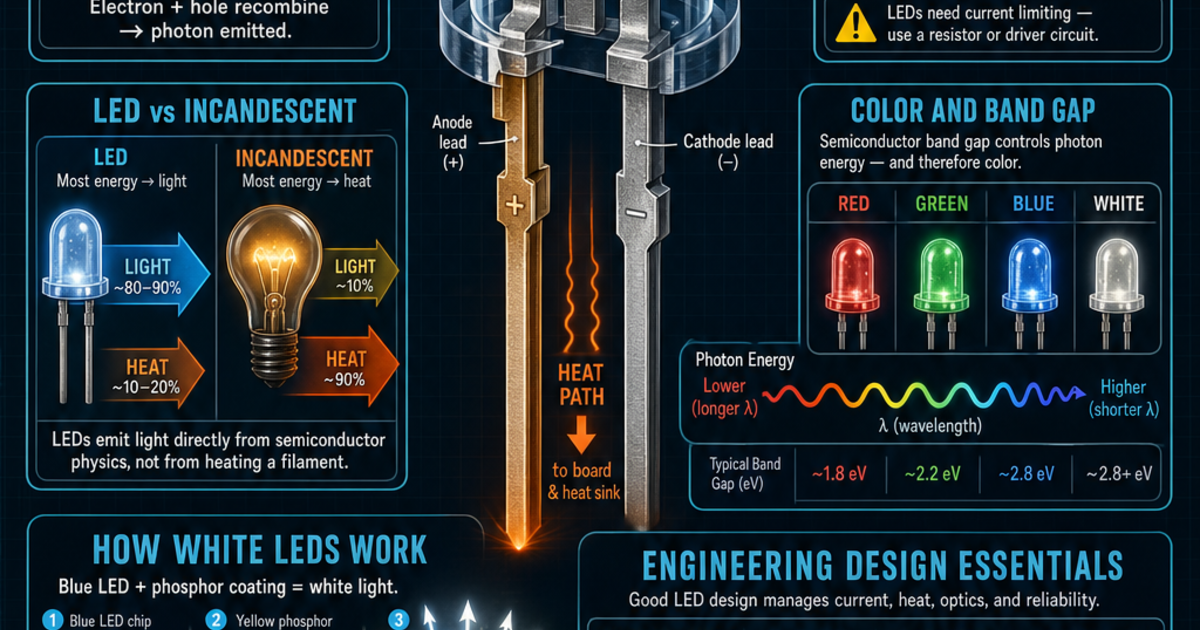 How LED Lights Work Infographic | LivePhysics™