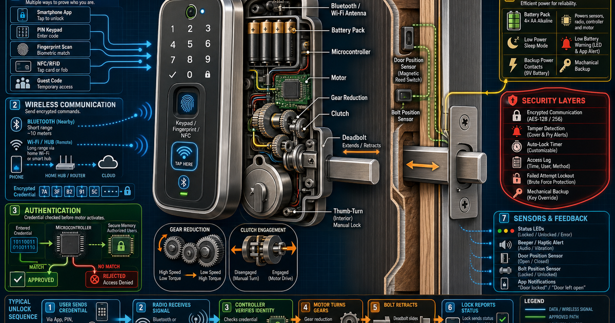 Lock Engineering How Smart Locks Work Infographic | LivePhysics™
