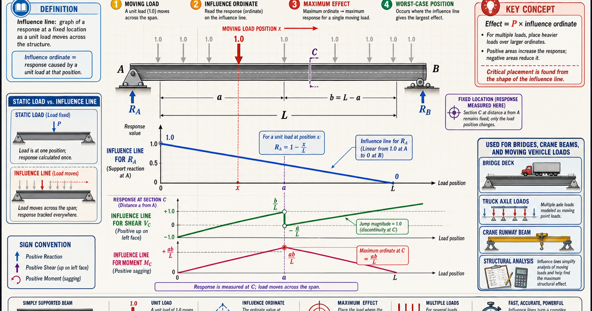 Row Line Engineering Engineering: Influence Lines Infographic | LivePhysics™