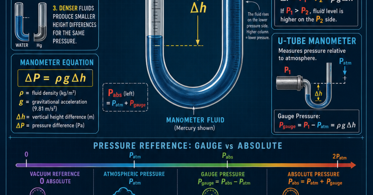 Lab Manometer Drawing Engineering: Manometers Infographic | LivePhysics™