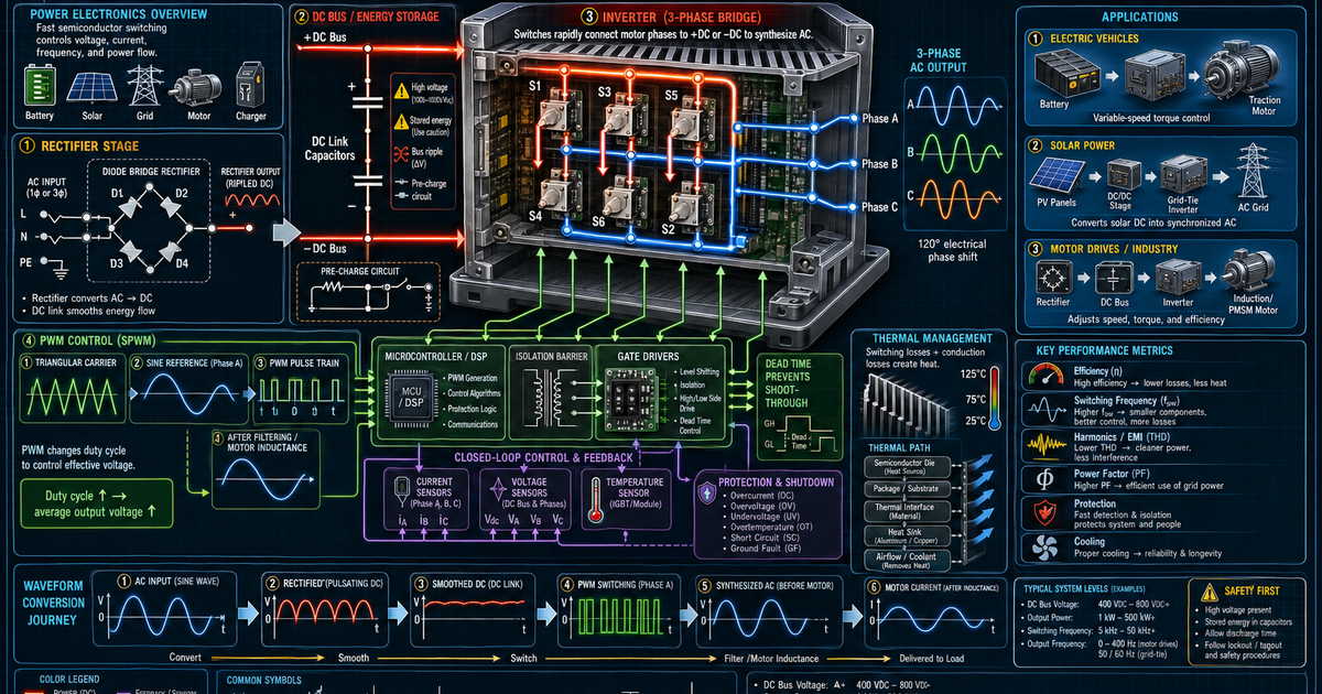 Engineering: Power Electronics and Inverters Infographic | LivePhysics™