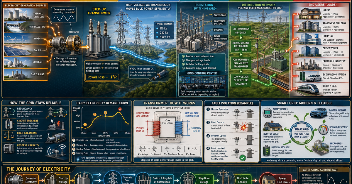 Electrical Engineering: How Power Grids Work Infographic | LivePhysics™
