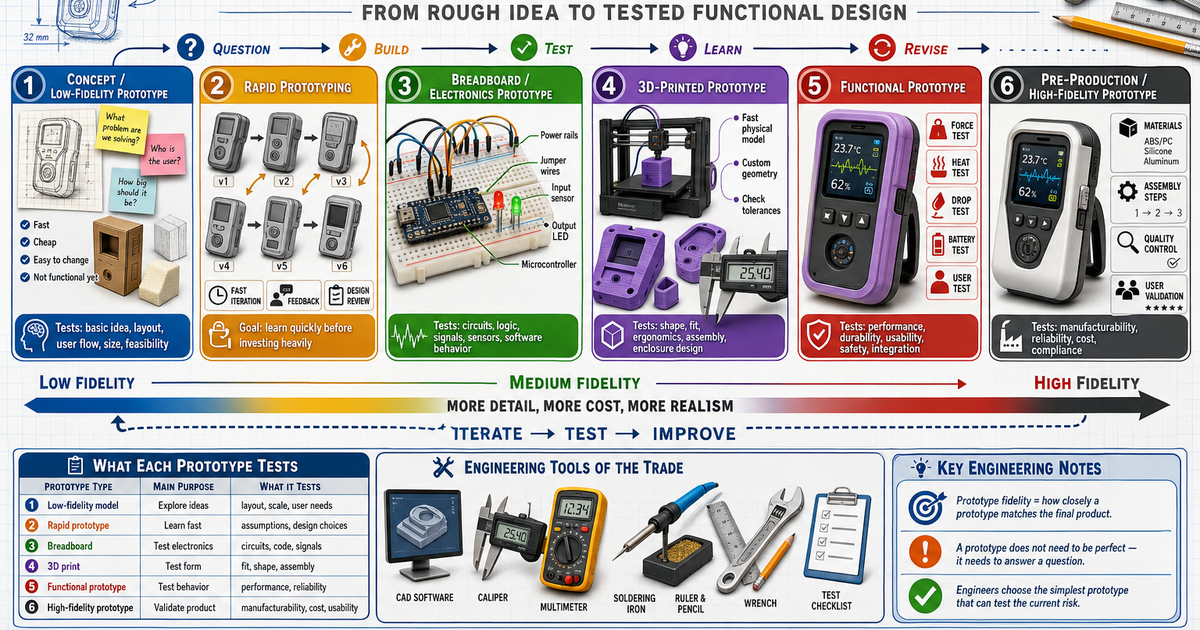 Engineering Prototype Process Engineering: Prototyping Methods Infographic | LivePhysics™