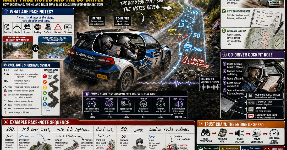 Rally Pace Notes and the Co-Driver Infographic | LivePhysics™