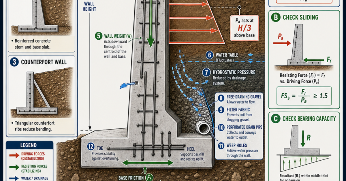 Engineering: Retaining Walls Infographic | LivePhysics™
