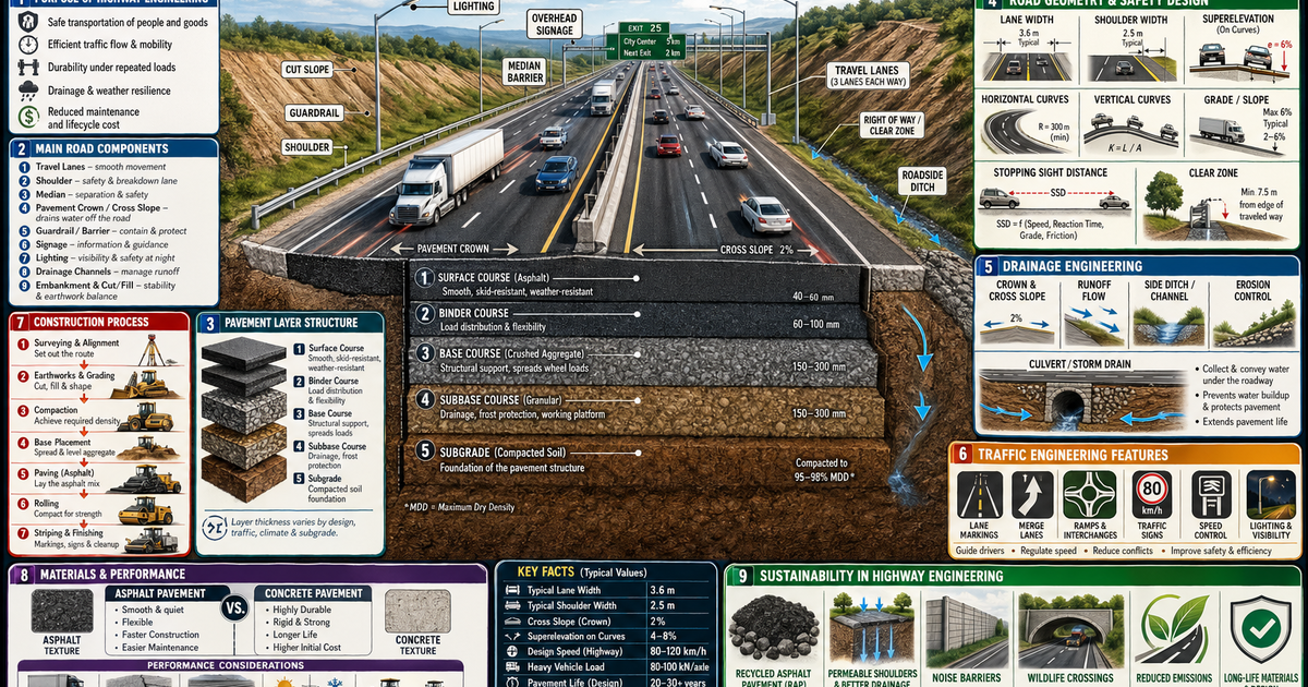 Road and Highway Engineering Infographic | LivePhysics™