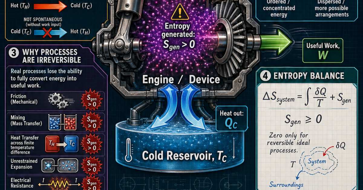 Engineering: Second Law and Entropy Infographic | LivePhysics™