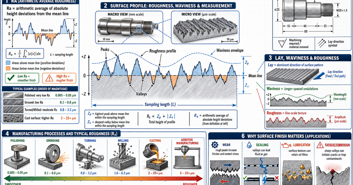 Engineering: Surface Finish and Roughness Infographic | LivePhysics™