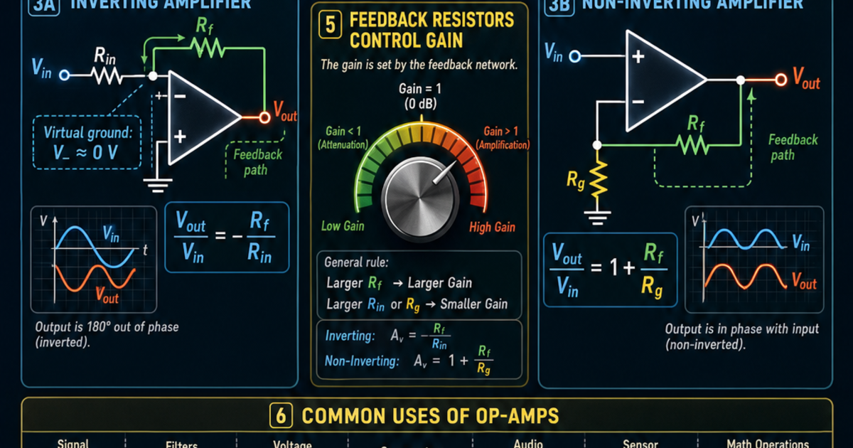 Engineering: The Operational Amplifier Infographic | LivePhysics™