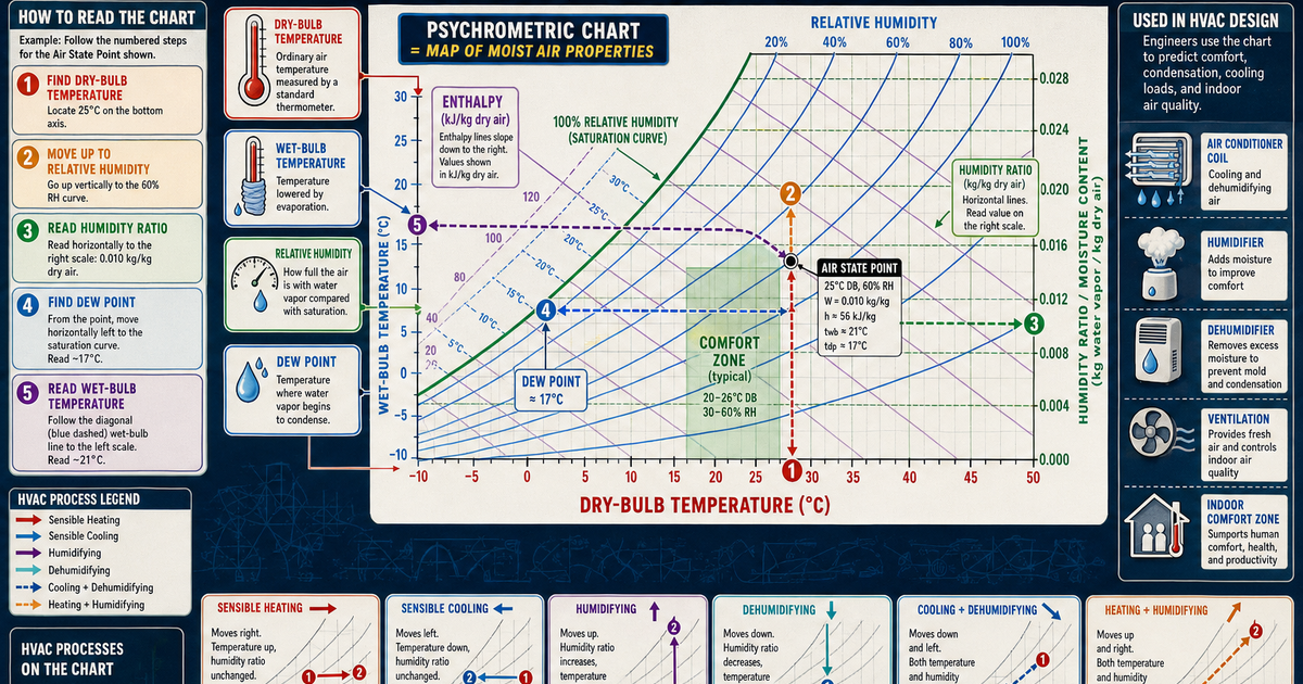 Engineering: The Psychrometric Chart Infographic | LivePhysics™