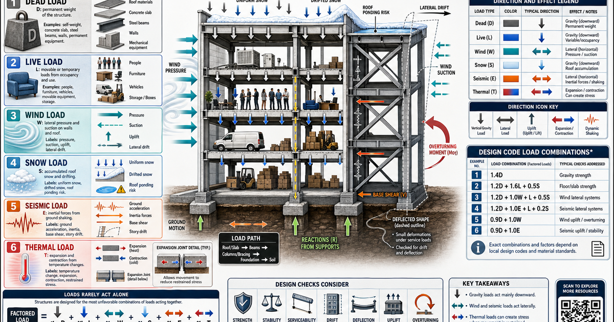 Engineering: Types of Structural Loads Infographic | LivePhysics™