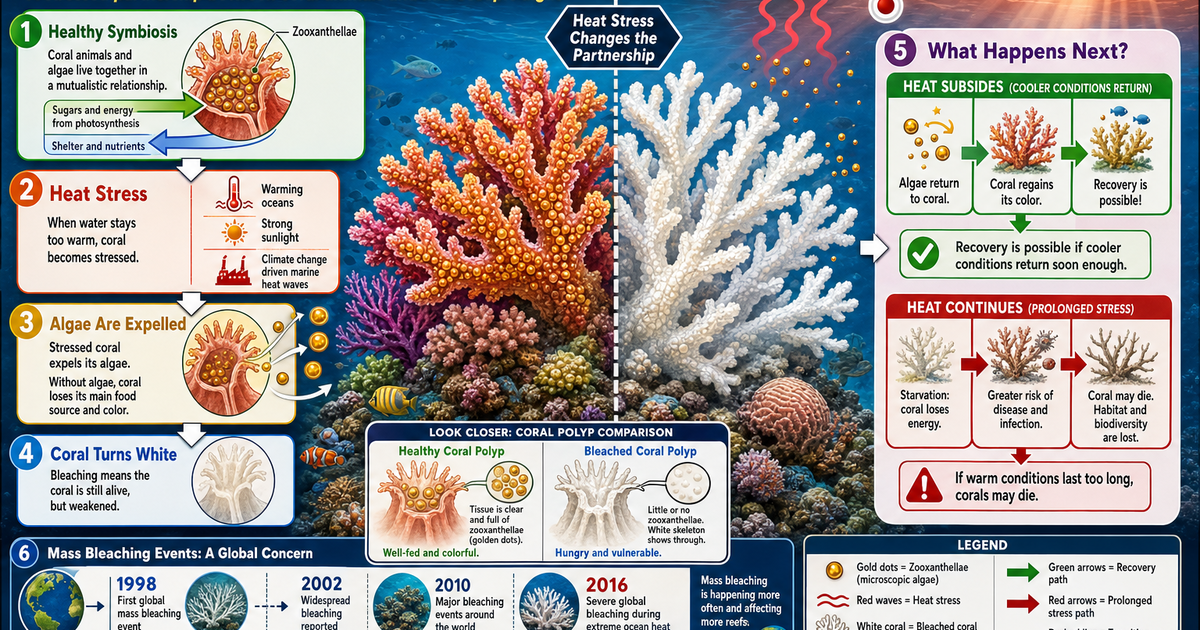 How Coral Bleaching Happens Infographic | LivePhysics™