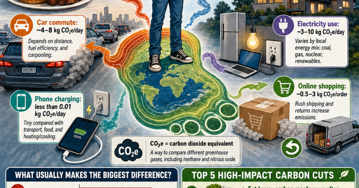 The Carbon Footprint of Your Daily Life Infographic | LivePhysics™