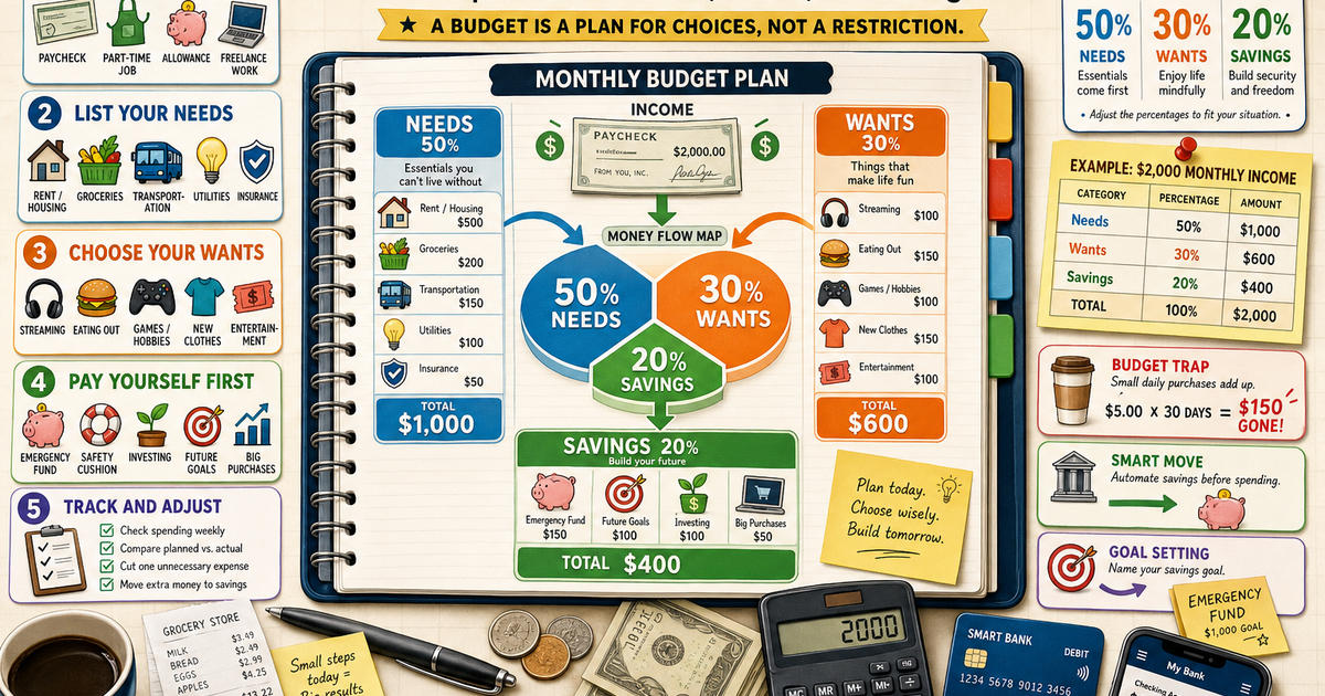 Budgeting Basics Infographic | LivePhysics™
