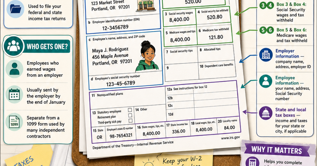 Financial Literacy: What Is a W-2 Form Infographic | LivePhysics™