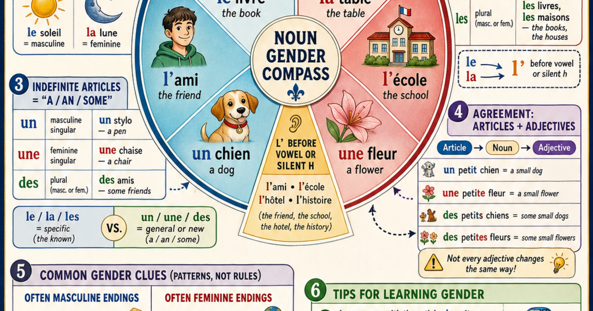French Articles and Gender Infographic | LivePhysics™