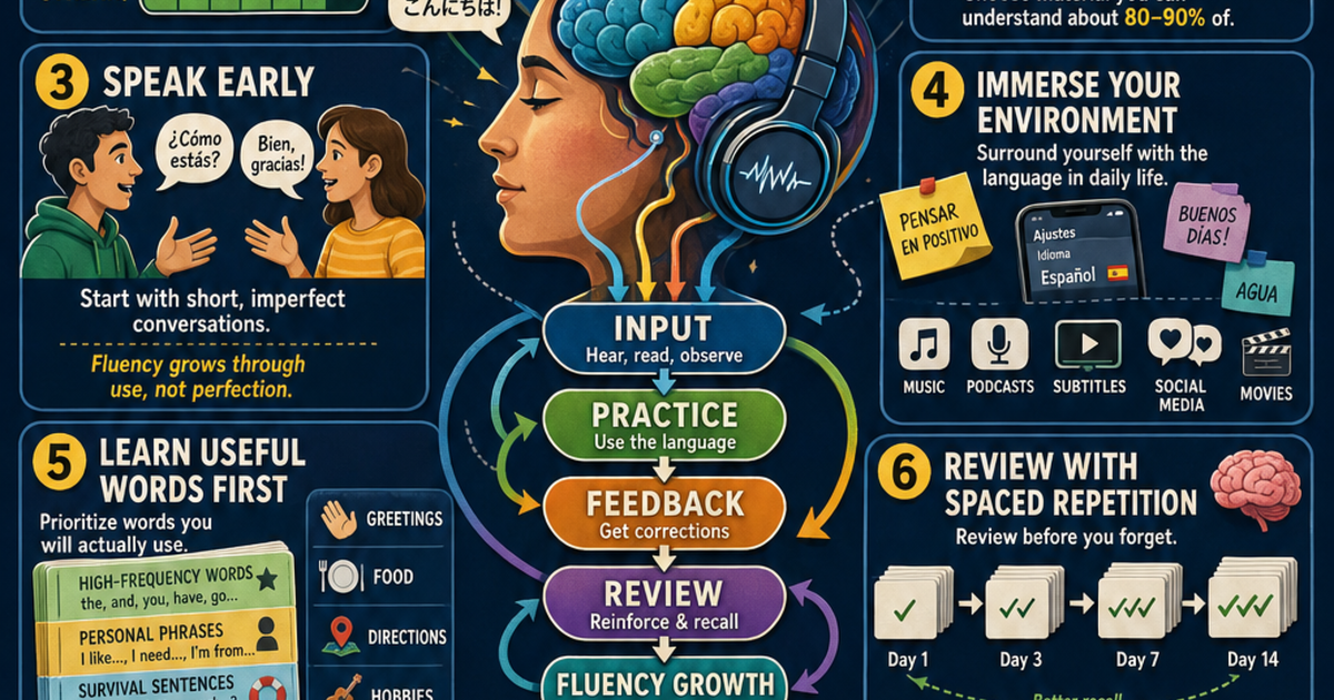 Tips for Learning a Language Infographic | LivePhysics™