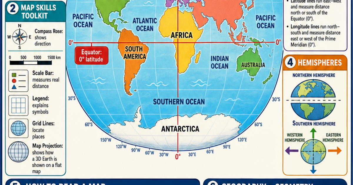 Maps & Geography Skills: Continents and Oceans Overview Infographic ...