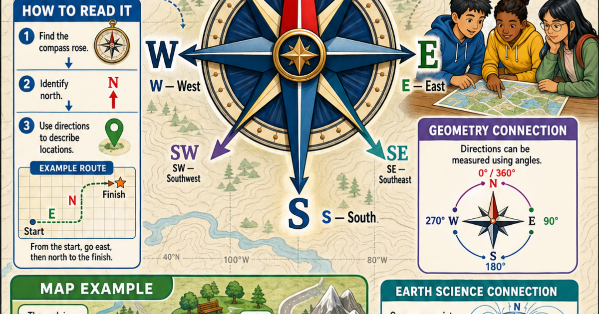 Maps & Geography Skills: Understanding a Compass Rose Infographic ...