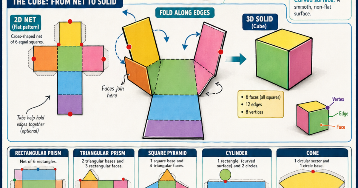 3D Nets and Folding Solids Infographic | LivePhysics™