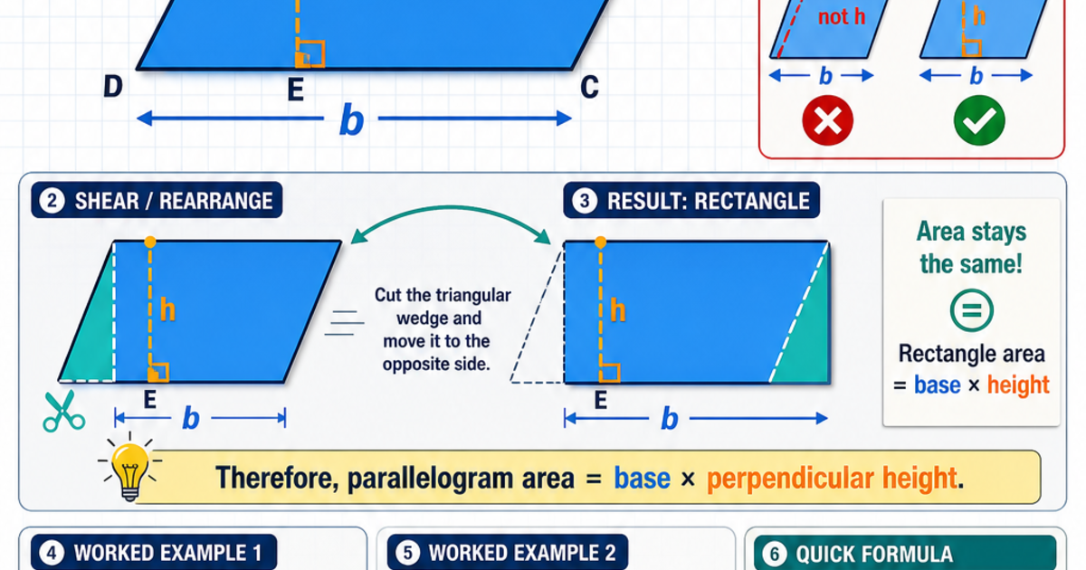 Geometry: Area of a Parallelogram Infographic | LivePhysics™