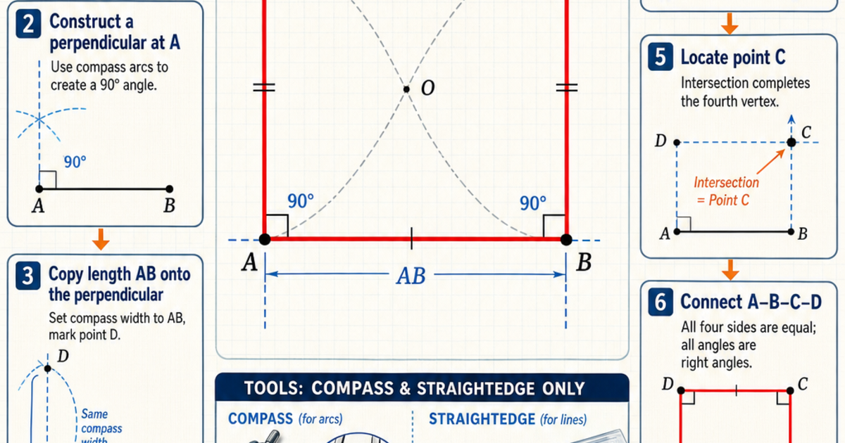 Geometry Math Square Geometry: Constructing a Square Infographic | LivePhysics™