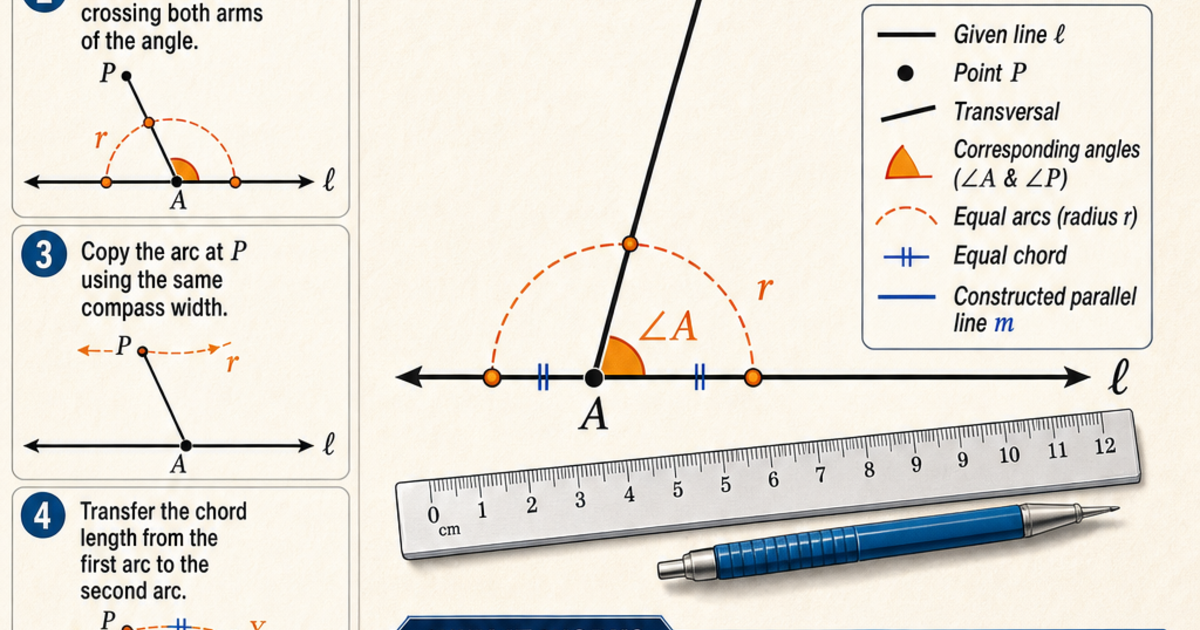 Geometry: Constructing Parallel Lines Infographic | LivePhysics™