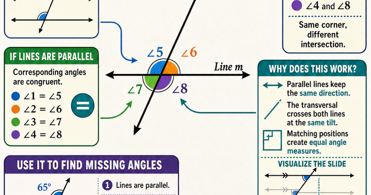Geometry: Corresponding Angles Infographic | LivePhysics™