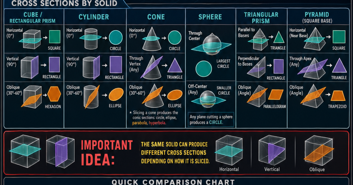 Cross Sections of 3D Solids Infographic | LivePhysics™