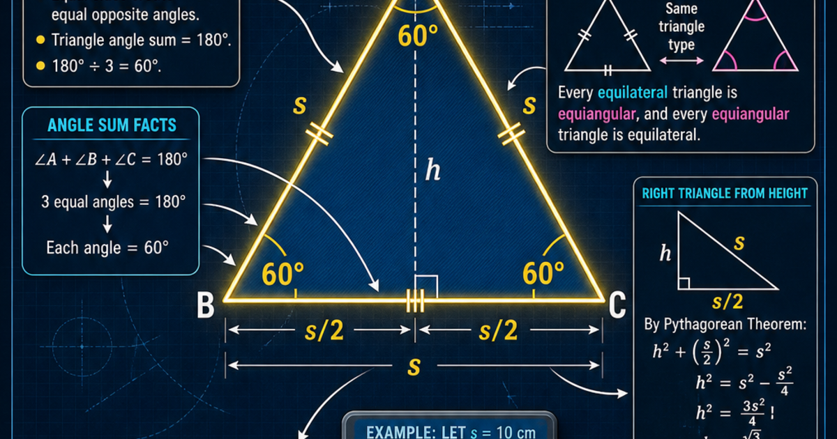 Geometry: Equilateral and Equiangular Triangles Infographic | LivePhysics™
