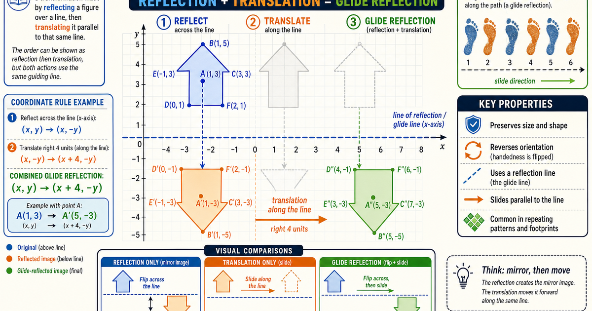Geometry: Glide Reflections Infographic | LivePhysics™