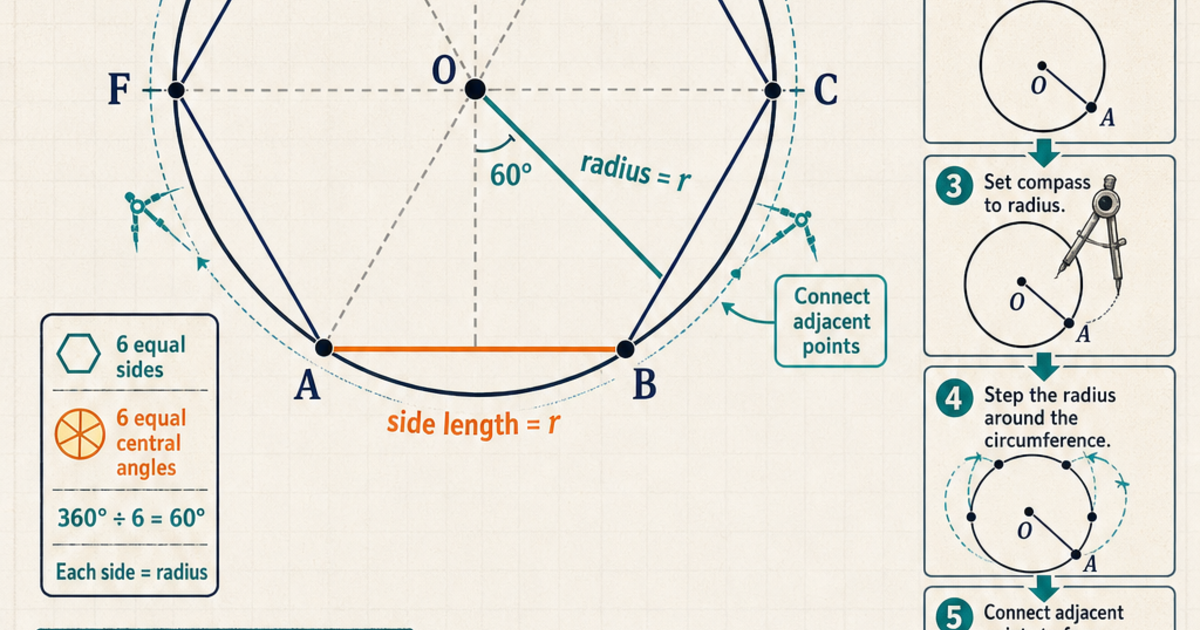 Geometry: Inscribing a Regular Hexagon Infographic | LivePhysics™