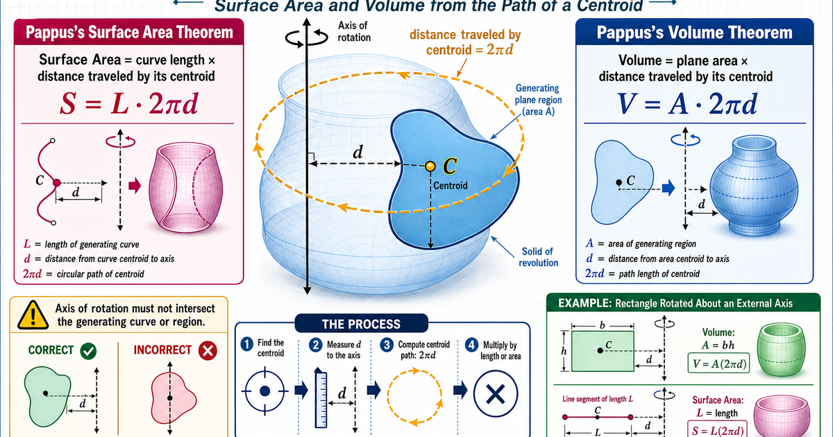 Geometry: Pappus's Theorems Infographic | LivePhysics™