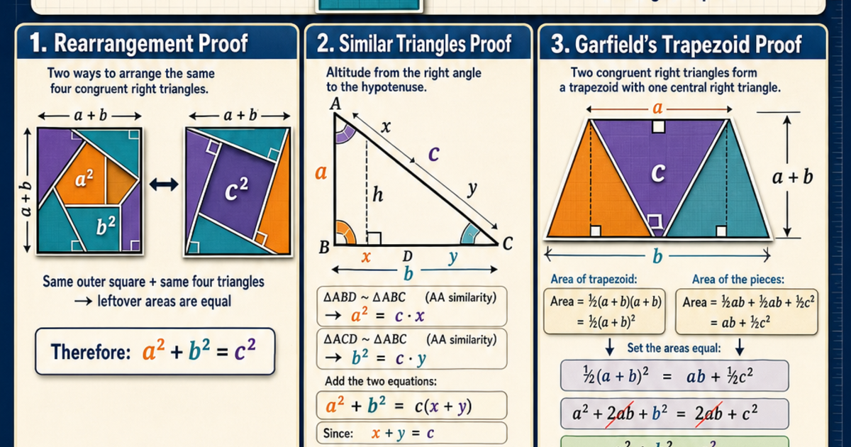 Geometry: Proving the Pythagorean Theorem Infographic | LivePhysics™