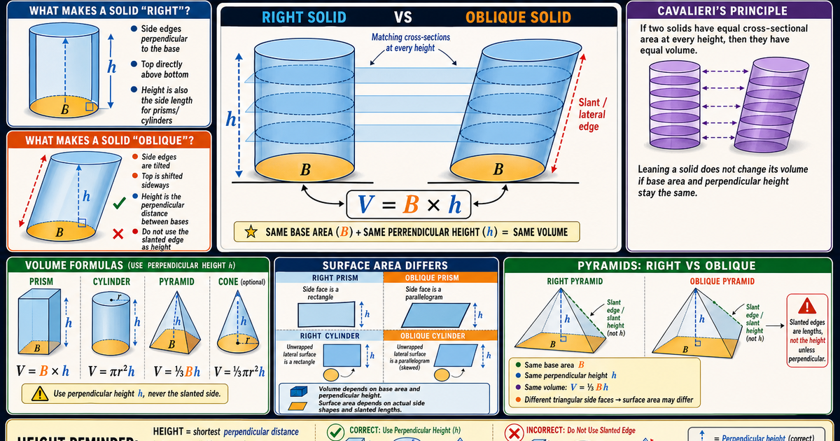 Rectangle Oblic Geometry: Right vs Oblique Solids Infographic | LivePhysics™