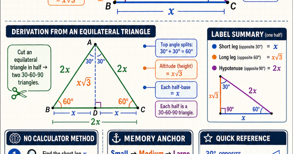 Geometry: The 30-60-90 Triangle Infographic | LivePhysics™