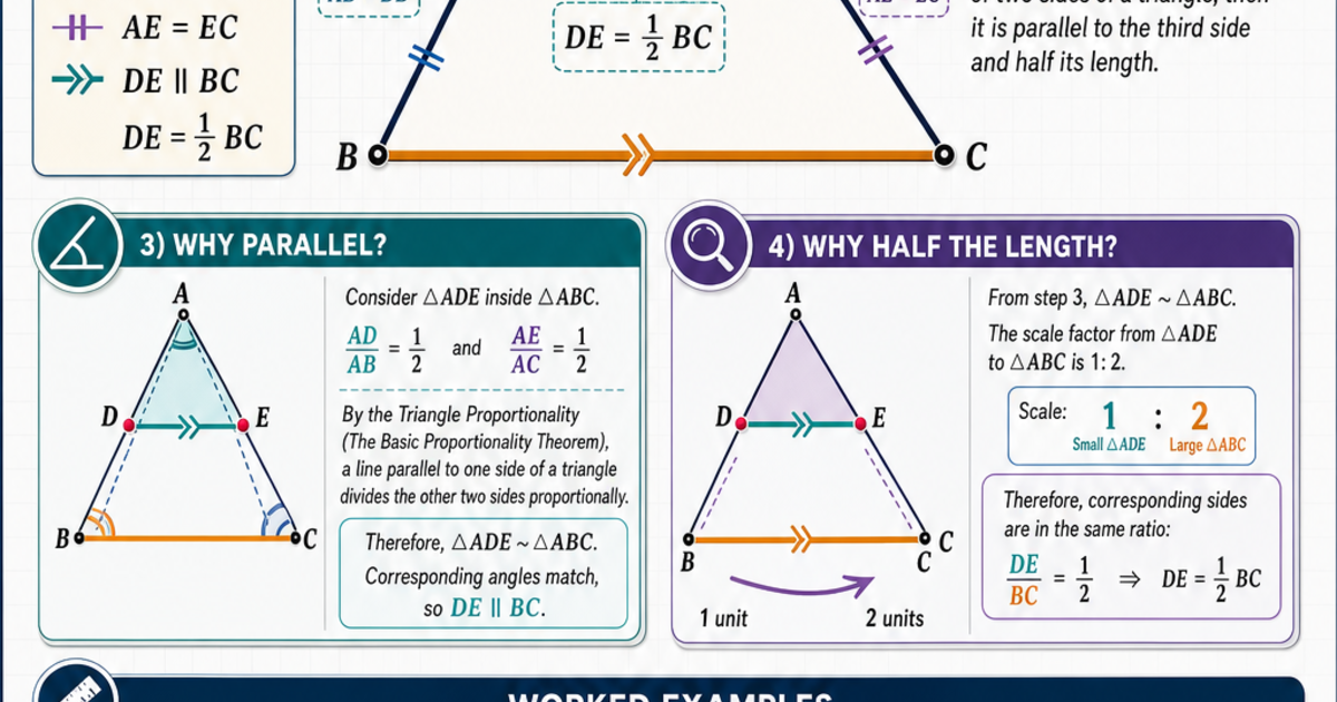 Geometry: The Triangle Midsegment Theorem Infographic | LivePhysics™
