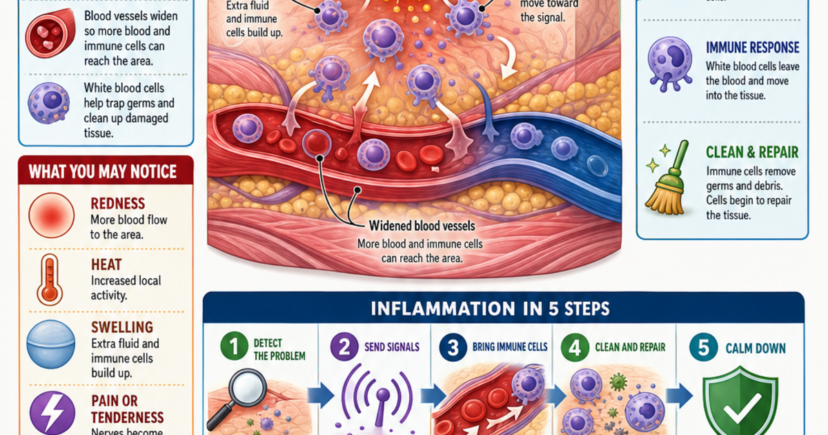 Inflammatory Process Infographic How Inflammation Works Infographic | LivePhysics™