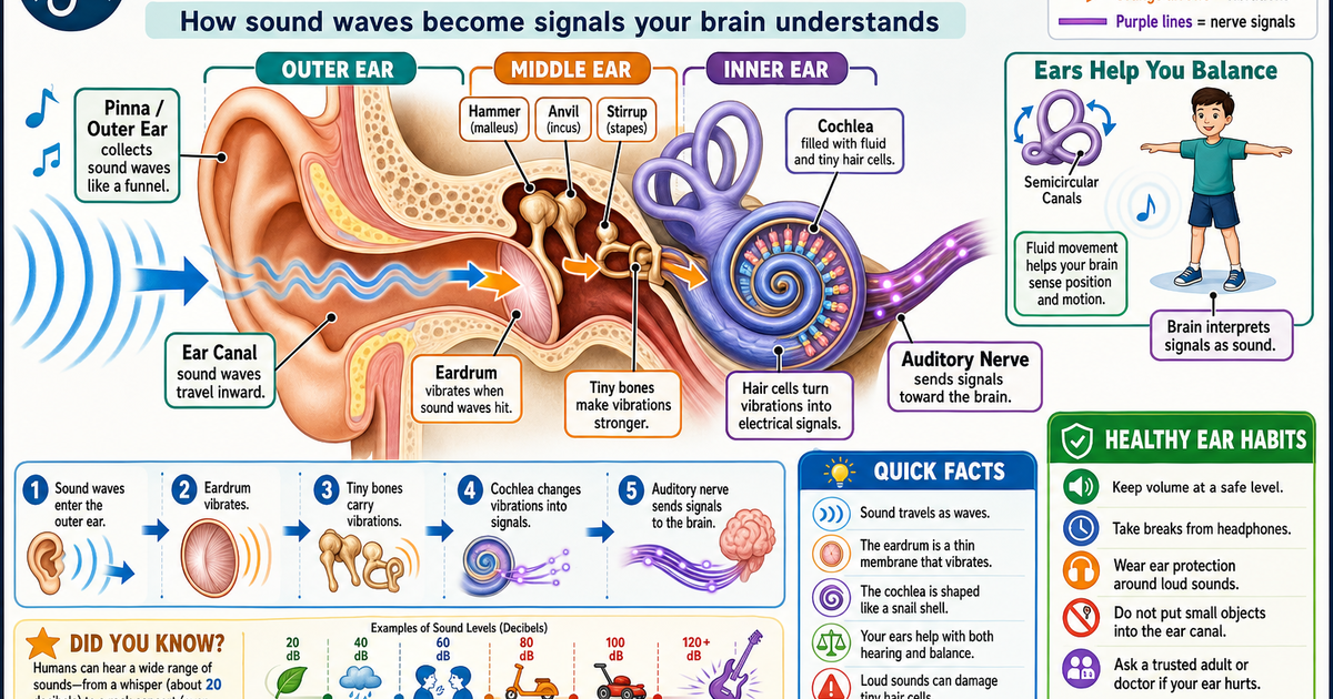 How the Ears Hear Infographic | LivePhysics™
