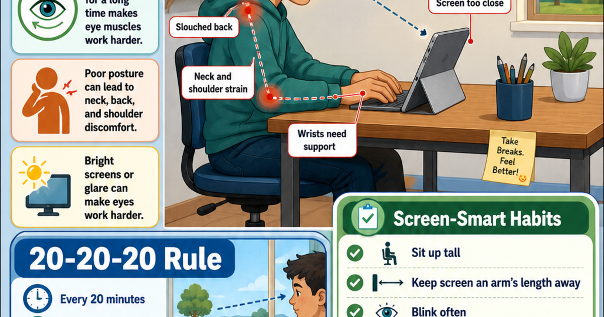 Screen Time and Eye Strain Infographic | LivePhysics™