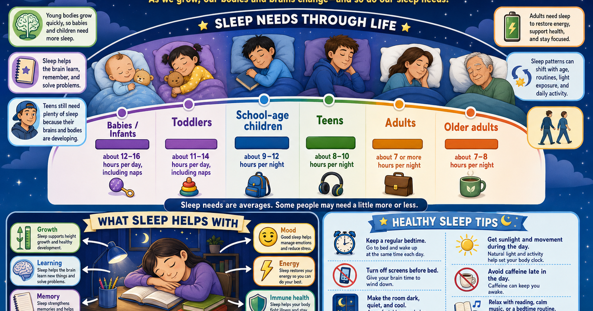Why Sleep Needs Change as You Grow Infographic | LivePhysics™