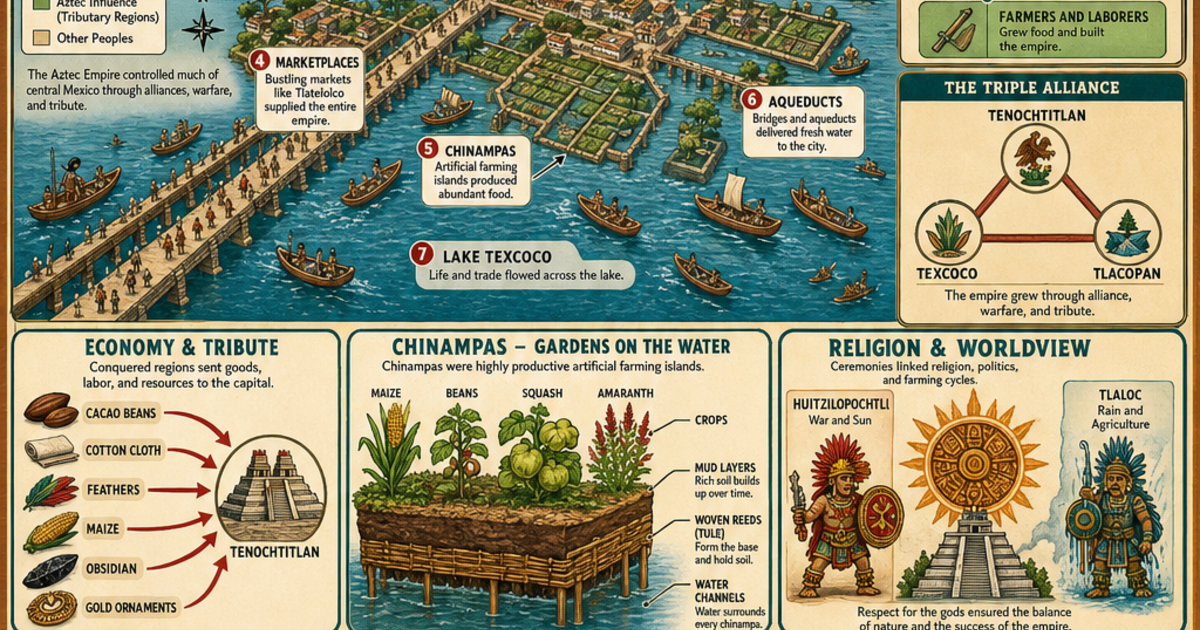 First Aztec Empire History Visual Guides: The Aztec Empire Infographic | LivePhysics™