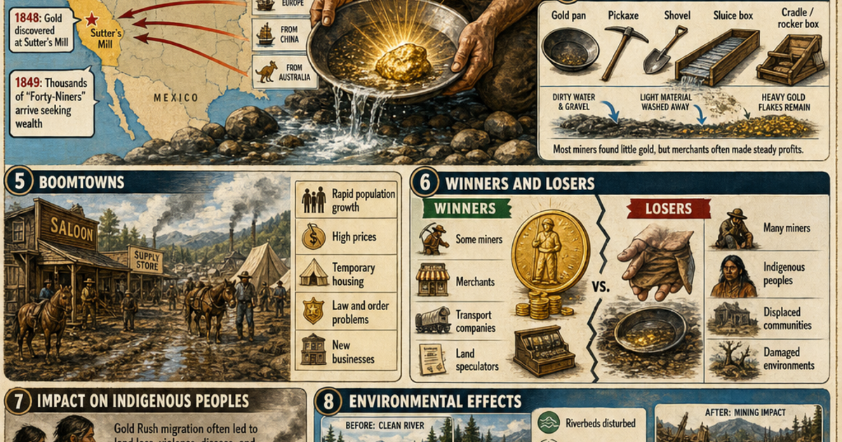 History Visual Guides: The Gold Rush Infographic | LivePhysics™