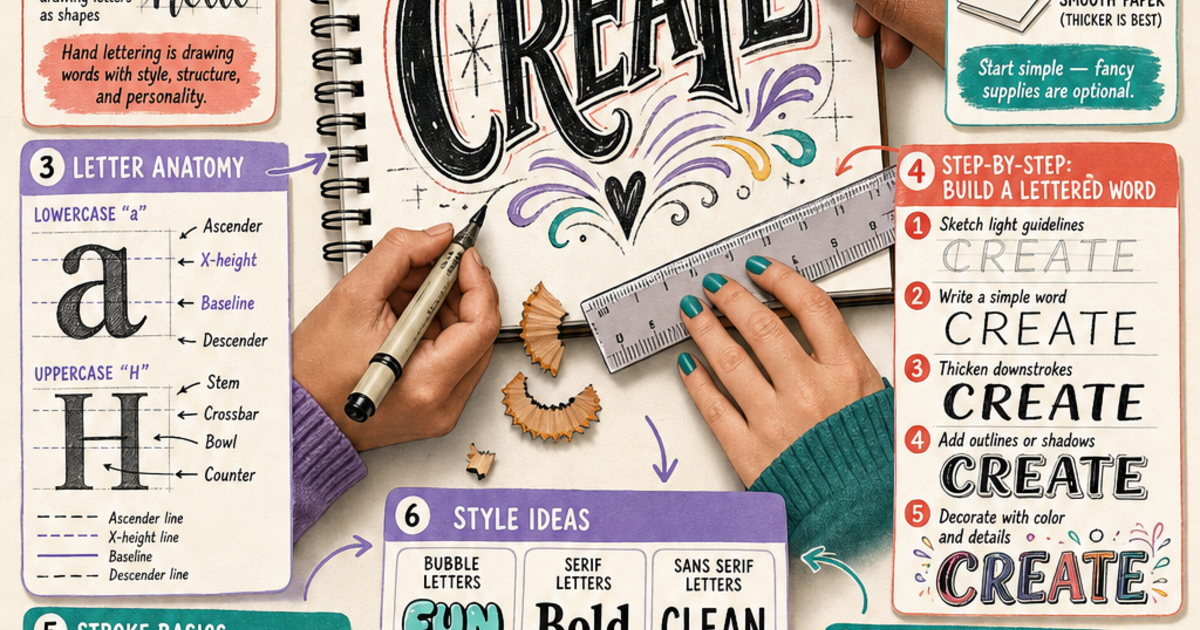Hobbies & Creative Projects: Hand Lettering Basics Infographic ...