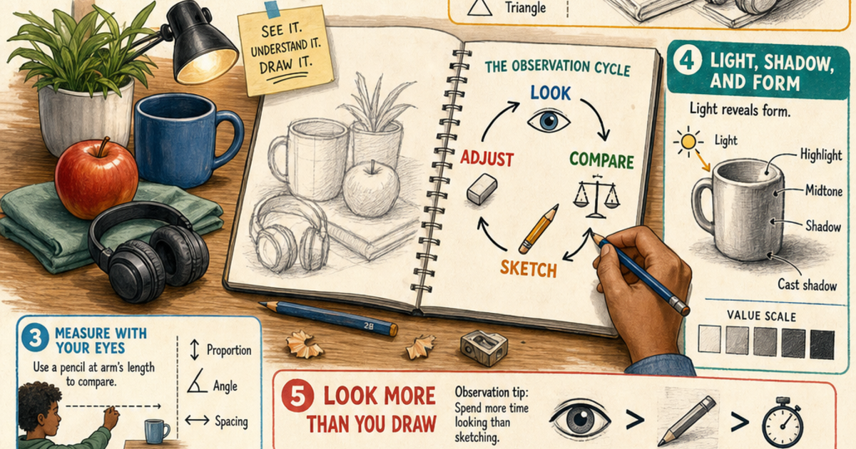 Graphic Design Observation Examples Hobbies & Creative Projects: Sketching from Observation Infographic ...